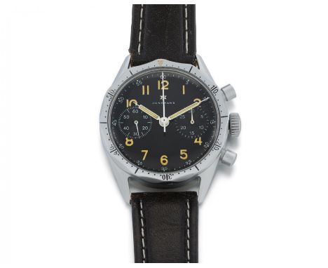 JUNGHANSChronograph. Herkunft: Deutschland. Datierung: 1955. Werk: Handaufzug, Cal. 88. Gehäuse/Armband: Chromplattiert matt,