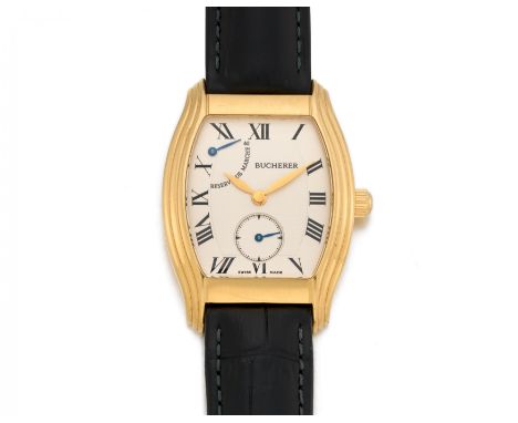 BUCHERERArchimedes. Art der Uhr: Armbanduhr. Herkunft: Schweiz, Luzern. Werk: Handaufzug, Cal. ER 1004 RM. Gehäuse/Armband: 7