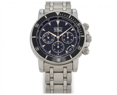ZENITHRainbow Chronograph. Art der Uhr: Armbanduhr. Herkunft: Schweiz. Werk: Automatik, Cal. 400. Gehäuse/Armband: Stahl, Zff