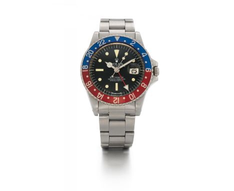 ROLEXGMT-Master. Art der Uhr: Armbanduhr. Herkunft: Schweiz, Genf. Datierung: 1977. Werk: Automatik, Cal. 1575 GMT. Gehäuse/A