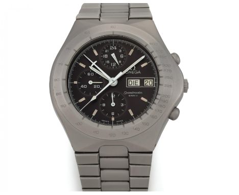 OMEGASpeedmaster Mark V. Art der Uhr: Chronograph. Herkunft: Schweiz, Biel. Datierung: 1986. Werk: Automatik, Cal. 1045. Gehä