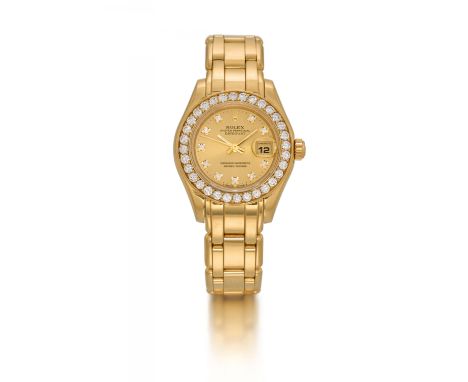 ROLEXPearlmaster. Art der Uhr: Armbanduhr. Herkunft: Schweiz,Â&nbsp;Genf. Datierung: 1997. Werk: Automatik, Cal. 2135. Gehäus