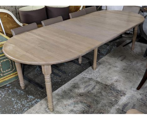 EXTENDABLE DINING TABLE, 270cm x 110cm x 76cm extended, four leaves. 