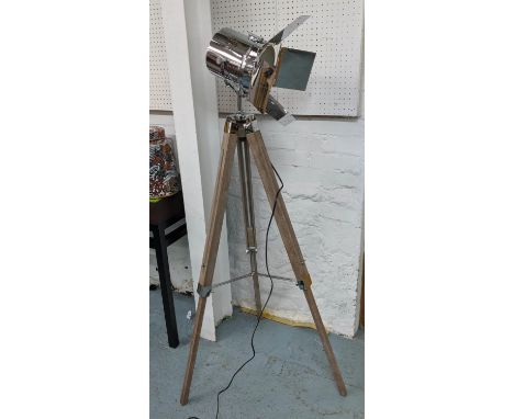 FLOOR LAMP, 145cm H approx, studio style tripod base. 