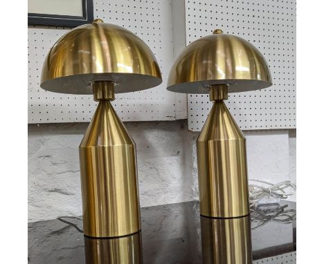 AFTER VICO MAGISTRETTI ATOLLO STYLE TABLE LAMPS, a pair, 46cm H approx.  (2) 