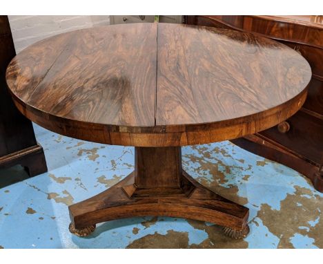 BREAKFAST TABLE, 117cm W x 75cm H, late Regency rosewood with circular tilt top. 