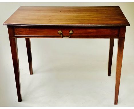 WRITING TABLE, 91cm W x 51cm D x 74cm H, George III period mahogany with full width frieze drawer. 