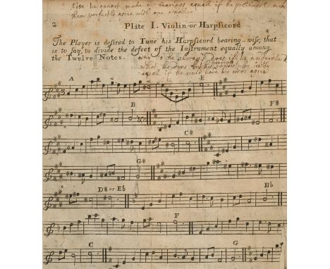De La Fond (John Francis). A New System of Music, both Theorical and Practical, and yet not Mathematical, 1st edition, printe