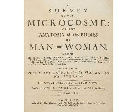 Remmelin (Johann, &amp; Michael Spaher of Tyrol). A Survey of the Microcosme: or, The Anatomy of the Bodies of Man and Woman.