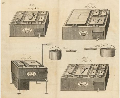 Trade Catalogue. John Slater, Coach Spring &amp; Patent Steam Kitchen Manufacturer, Birmingham, circa 1819, 20 numbered engra