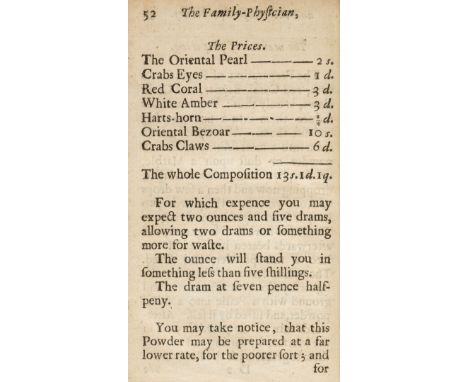 Harvey (Gideon). The Family-Physician, and the House-Apothecary, Containing I. Medicines against all such Diseases people usu