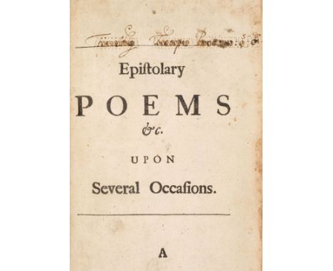 Hopkins (Charles). Epistolary Poems; on Several Occasions: with several of the Choicest Stories of Ovid's Metamorphoses and T