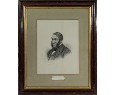 A mahogany framed lithograph by G B Black dated 1876