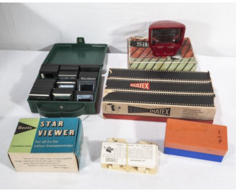 A collection of vintage viewers and slides
