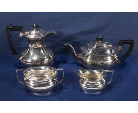 A four piece silver plated tea service