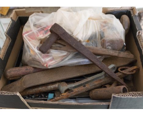 A box of vintage tools