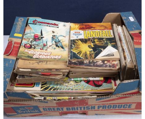 A box of vintage comic books