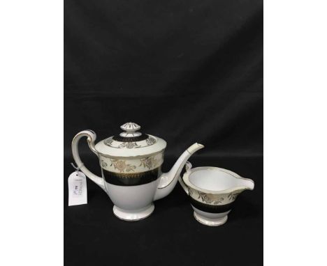 ROYAL DOULTON FIGURE OF SARAH HN3380, signed to base; along with Royal Doulton figure of Katie HN3360 and an Albion part tea 