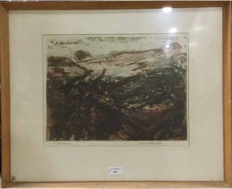 JAMES HANNIGAN BIRDS MOSScoloured etching 