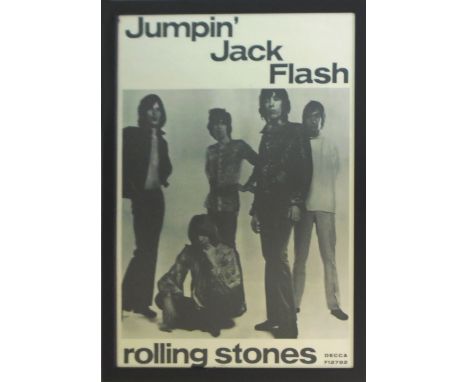 ROLLING STONES JUMPIN' JACK FLASH, Decca Records 1968 poster, framed and glazed.