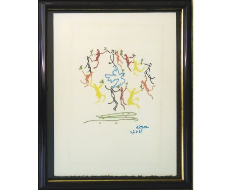 PABLO PICASSO, 'Dance of Peace', 1962, lithograph in colours, signed and dated in the plate lower right, 33cm x 24.6cm, with 