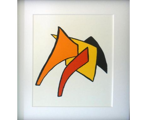 ALEXANDER CALDER, 'Lune jaune et porc qui pique', 1963, lithograph in colours, Derrier le Miroir nº 141, 38cm x 27cm, framed 