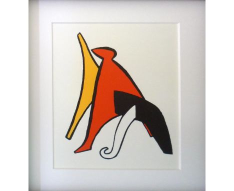 ALEXANDER CALDER, 'Sabot et bonnet phrygien', 1963, lithograph in colours,Derrier le Miroir nº 141, 38cm x 27cm, framed and g