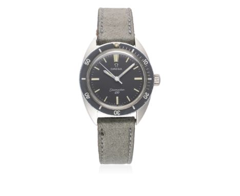 A RARE LADIES STAINLESS STEEL OMEGA SEAMASTER 120 WRIST WATCH CIRCA 1968, REF. 535.003 
D: Black dial with luminous markers. 