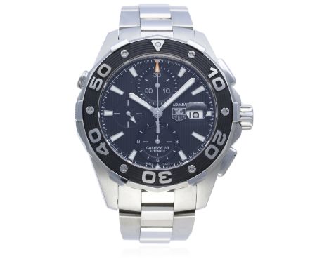 A GENTLEMAN'S STAINLESS STEEL TAG HEUER AQUARACER 500M AUTOMATIC CHRONOGRAPH BRACELET WATCH DATED 2011, REF. CAJ2110 WITH BOX