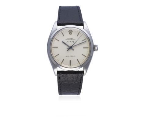 A GENTLEMAN'S STAINLESS STEEL ROLEX OYSTER PERPETUAL AIR KING SUPER PRECISION WRIST WATCH CIRCA 1961, REF. 5500 D: Silver dia