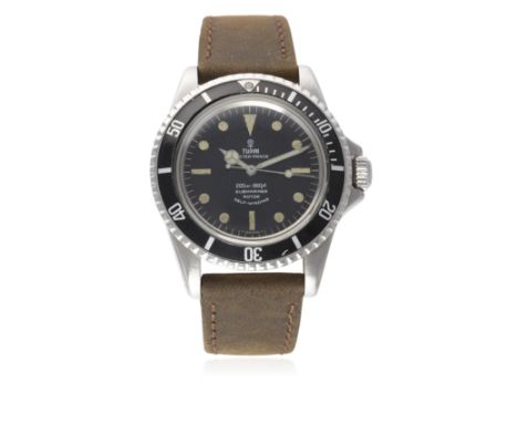 A RARE GENTLEMAN'S STAINLESS STEEL ROLEX TUDOR OYSTERPRINCE SUBMARINER WRIST WATCH CIRCA 1967, REF. 7928 D: Black dial with l