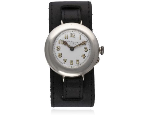 A RARE GENTLEMAN'S SOLID SILVER J.W.BENSON WRIST WATCH CIRCA 1915, REF.2488 WITH&nbsp;PRESENTATION&nbsp;ENGRAVING "TO W.H. BR