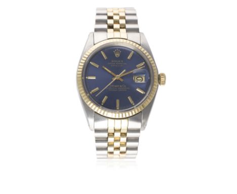 A RARE GENTLEMAN'S STEEL &amp; GOLD ROLEX OYSTER PERPETUAL DATEJUST BRACELET WATCH CIRCA 1972, REF. 1601 ORIGINALLY RETAILED 