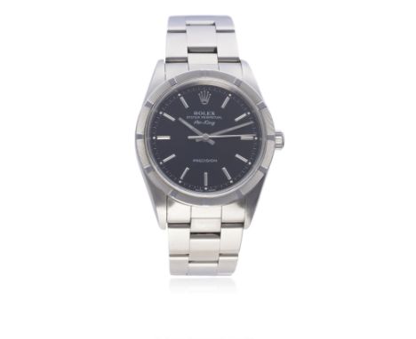 A GENTLEMAN'S STAINLESS STEEL ROLEX OYSTER PERPETUAL AIR KING PRECISION BRACELET WATCH DATED 2003, REF. 14010M WITH ORIGINAL 