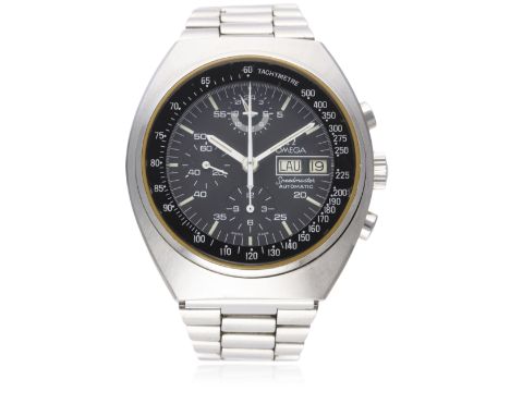 A GENTLEMAN'S STAINLESS STEEL OMEGA SPEEDMASTER MARK 4.5 AUTOMATIC CHRONOGRAPH BRACELET WATCH CIRCA 1980 REF. 176.0012
D: Bla