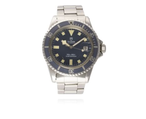 A RARE GENTLEMAN'S STAINLESS STEEL ROLEX TUDOR PRINCE OYSTERDATE "SNOWFLAKE" SUBMARINER BRACELET WATCH CIRCA 1976, REF. 9411/