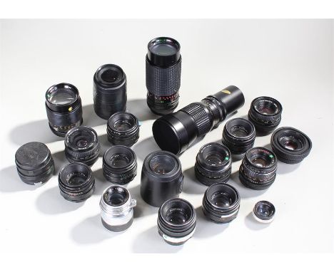 Qty of Camera Lenses to include, Canon, Pentacon, Helios and Sirius types