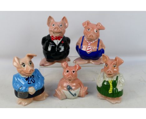 Wade - A set of 5 Natwest ceramic Piggy Banks in excellent condition. (This does not constitute a guarantee) RG