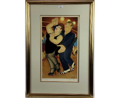 Beryl Cook (1926-2008) signed limited edition offset lithograph - 'Dirty Dancing', 85/650, 53cm x 30cm, in glazed gilt frame