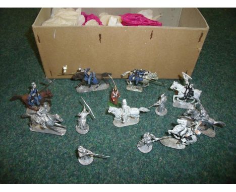 Box containing 30mm scale 'Charge of the Light Brigade' cast metal military miniatures figures 