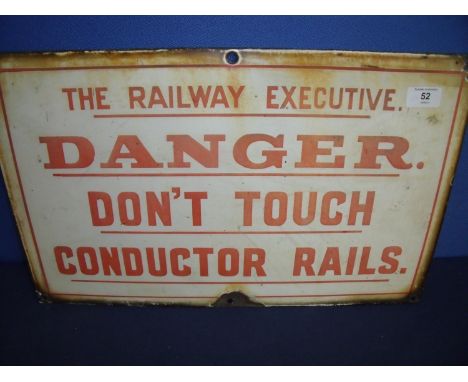 Enamel Railway Executive Danger sign (51cm x 32cm) 