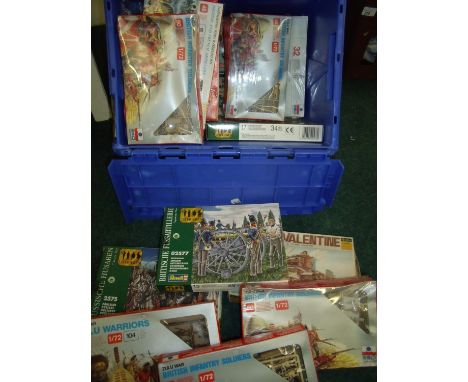 Quantity of scale miniature military figures, mostly boxed as new including Rebell, Esci etc. 