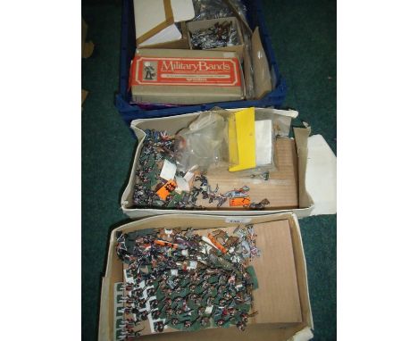 Large quantity of various cast metal military miniatures of various scales and states, including painted, unmade etc mostly N