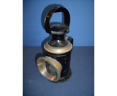 Railway hand lamp with brass mounts 