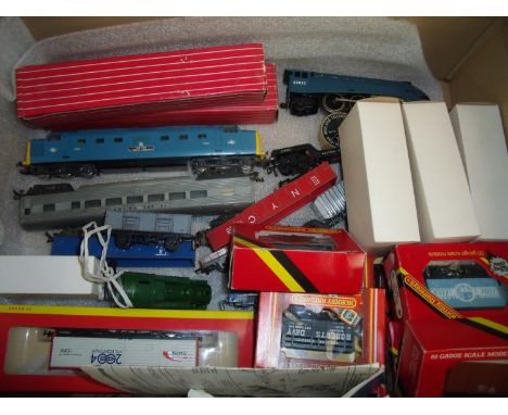 Boxed Hornby OO gauge Rural Rambler Set (engine and carriages only), large selection of rolling stock including boxed wagons,