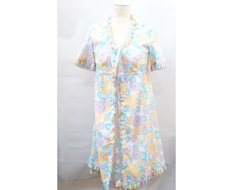 Two linen 1940's blouses, a green cotton 1960's top by Peter French, a Wetherall silk linen yellow blouse, a 1960's negligee 
