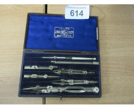  Sale Item:    J HALDEN & CO COMPASS SET (AF)   Vat Status:   No Vat   Buyers Premium:  This lot is subject to a Buyers Premi