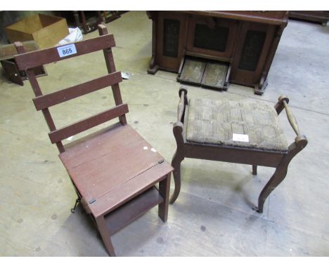  Sale Item:    PIANO STOOL & STEP /CHAIR   Vat Status:   No Vat   Buyers Premium:  This lot is subject to a Buyers Premium of
