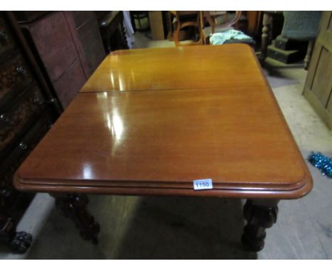  Sale Item:    MAHOGANY EXTENDING DINING TABLE C/W 2 LEAVES  Vat Status:   No Vat   Buyers Premium:  This lot is subject to a