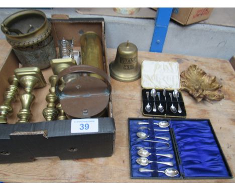  Sale Item:    BOX BRASS EP COPPER WARE & CUTLERY  Vat Status:   No Vat   Buyers Premium:  This lot is subject to a Buyers Pr